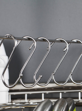 不锈钢S形挂钩厨房置物架收纳省空间柜门门后S钩s勾小钩子壁挂