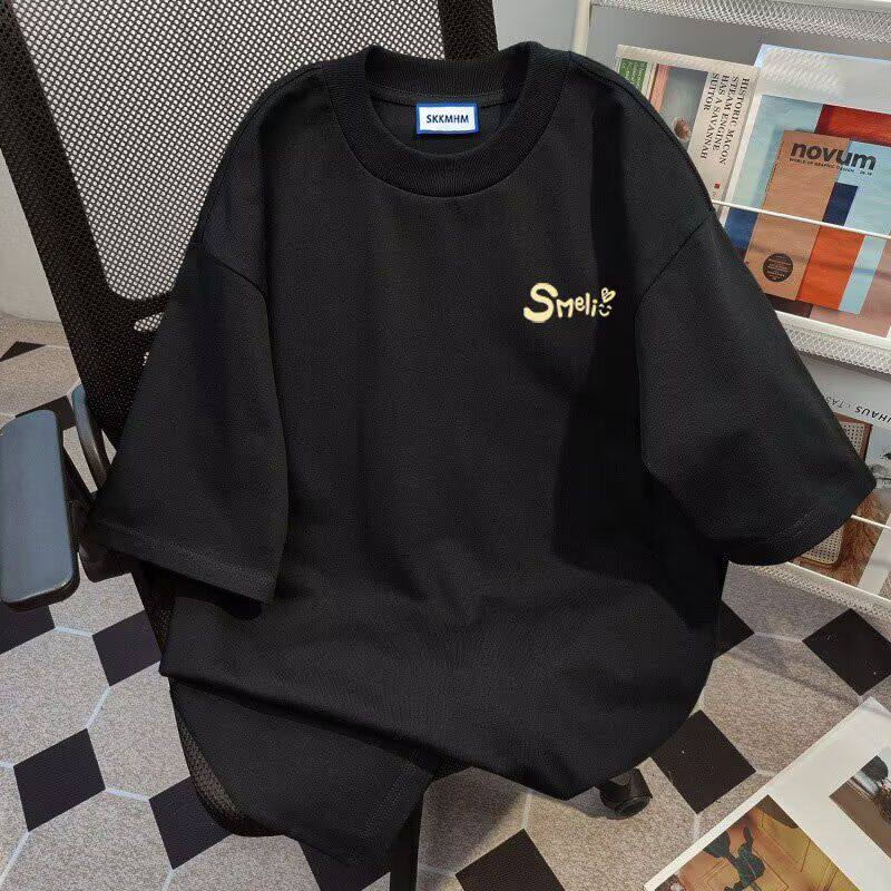 100%纯棉重磅短袖t恤男款夏季潮牌ins宽松美式高街半袖大码oversi