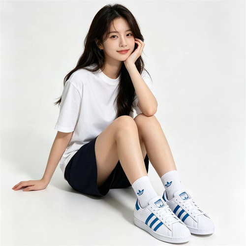 Adidas/阿迪达斯 SUPERSTAR 三叶草 白蓝贝壳头低帮板鞋 IF3652