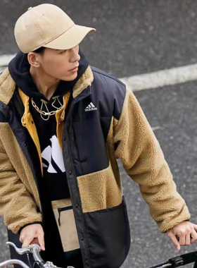 Adidas/阿迪 PRSVE BOA JK 羊羔绒摇粒绒拼接立领夹克外套 H40910