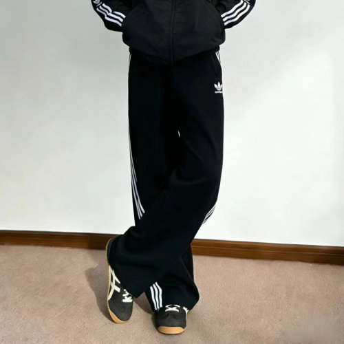Adidas/阿迪达斯 三叶草 经典三条纹 王鹤棣同款 直筒长裤 IZ4801