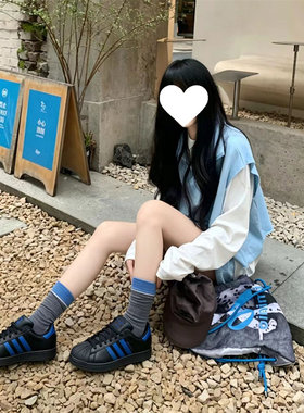 ADIDAS/阿迪达斯 三叶草 SUPERSTAR 2 蓝黑 贝壳头休闲板鞋JQ2310