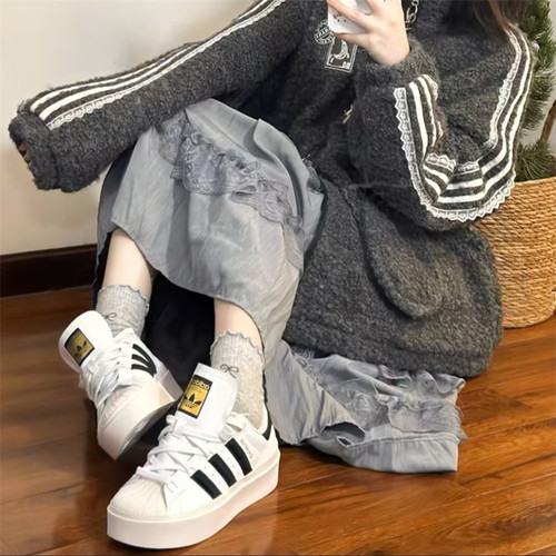 Adidas/阿迪达斯 Superstar Bonega 三叶草贝壳头厚底板鞋 GX1840