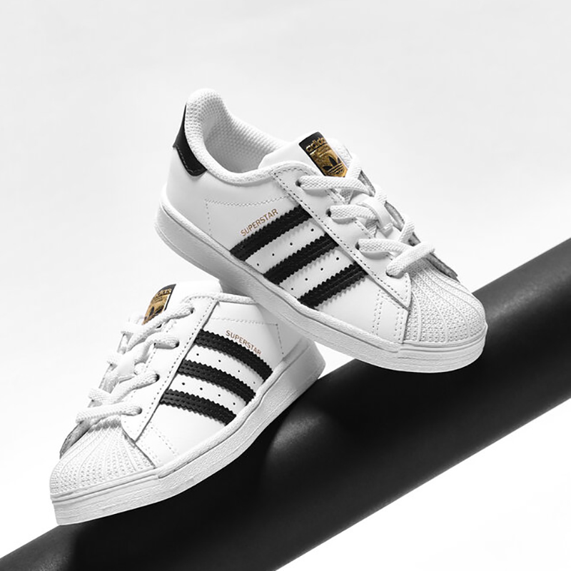 Adidas/阿迪 三叶草 Superstar 贝壳头 金标 儿童休闲板鞋 FU7717