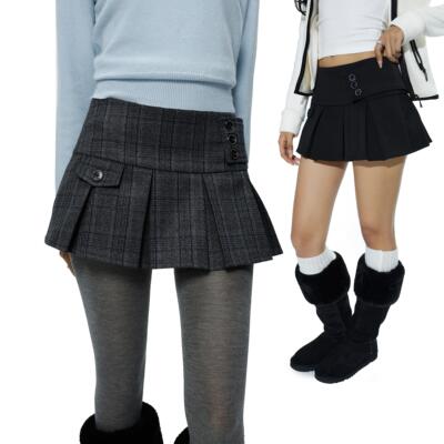 Audwyn学院风格纹百褶裙