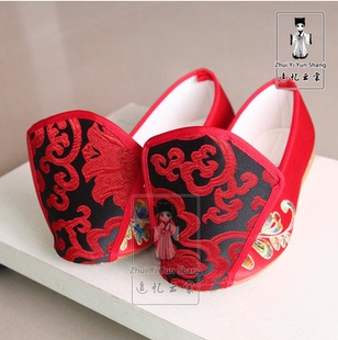 新款古装汉服华服婚鞋布鞋翘头履男士款演出翘首履女士款古代鞋子