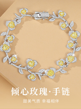闽粤跨境S925纯银玫瑰花手链韩版时尚轻奢高级感女饰品现货代发