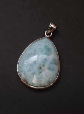 天然海纹石 针纳钙石 拉利玛 拉尼玛项坠吊坠挂件 水晶正品饰品