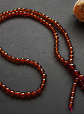 巴西天然橘红色石榴石 108颗多圈多层佛珠  手珠 手串 手链 水晶