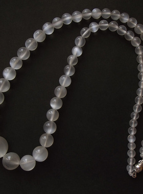 银白光晕  天然冰种玻璃体 白月光石塔链项链 正品饰品水晶