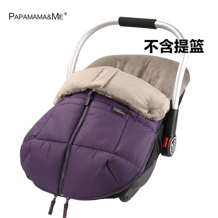 papamamame宝宝防踢睡袋春秋车载推车提篮保暖防风睡袋抱被加厚冬
