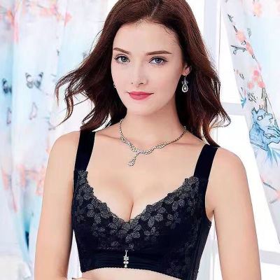 西施尔美容院无海绵文胸薄款四排扣收副乳聚拢大码性感调整型内衣