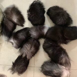 猫咪狗狗自嗨气味丰容玩具天然真尾巴狐狸尾巴逗猫棒皮草毛片丰荣