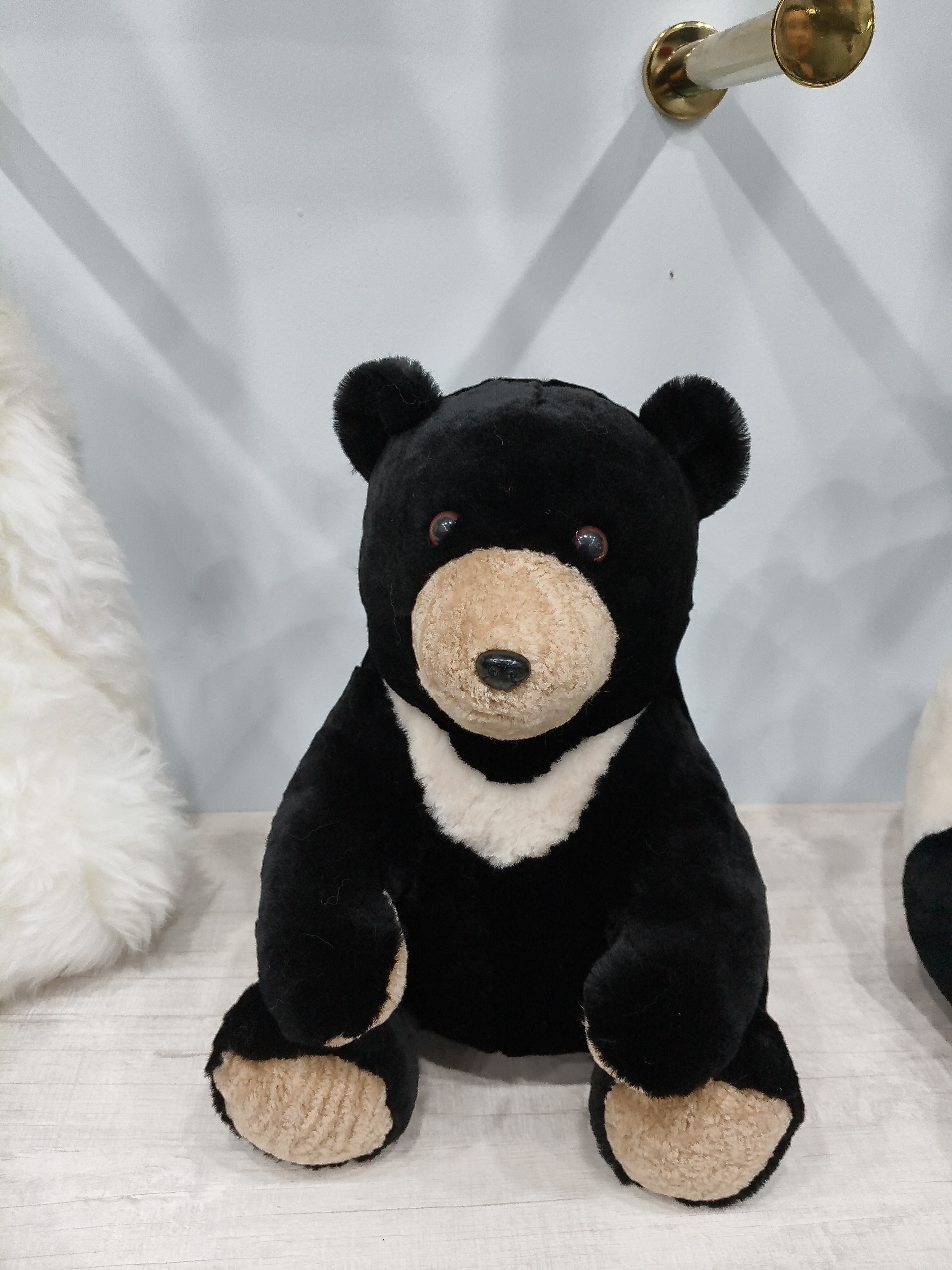 真毛皮草可爱仿真狗熊毛绒玩偶创意装饰心意摆件公仔生日礼物儿童