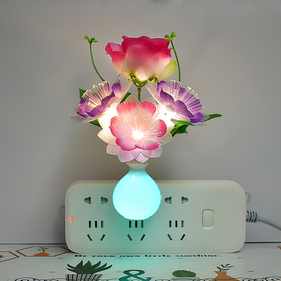 七彩LED变色浪漫小夜灯光控感应插电卧室床头喂奶起夜卧室睡眠灯