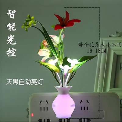 新款变色小夜灯光控七彩感应LED插电婴儿喂奶卧室睡眠床头灯护眼