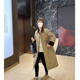 咖色拼色棉服女款 棉衣加厚棉袄冬装 冬季 风衣外套女秋冬夹棉中长款