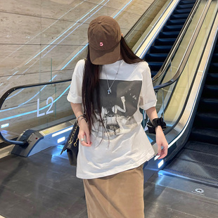 一件很有意思的美式复古印花短袖t恤女韩系穿搭夏季半袖上衣宽松