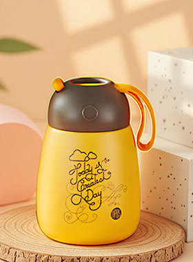 opus保温杯学生316不锈钢迷你可爱高颜值矮胖女士水杯小Q杯大肚杯