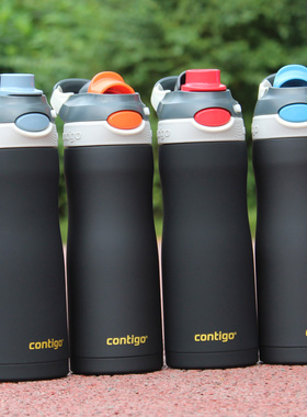 contigo康迪克龙口锁扣直饮保温杯成人运动不锈钢便携水杯刻名字