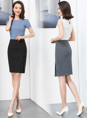 半身裙包臀裙办公室销售白领商务女包臀职业弹力灰色西装
