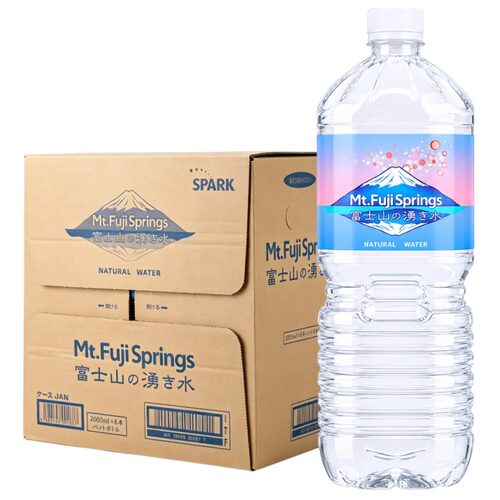日本原装进口富士山弱碱性矿泉水2L*6瓶 天然饮用矿泉水正品