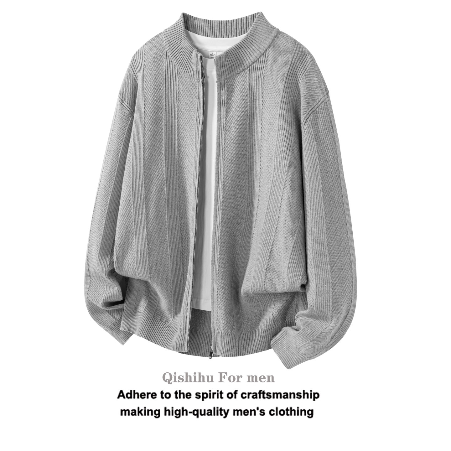 男慵懒风纯色宽松百搭灰色毛衣