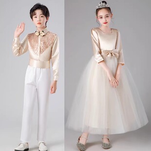 国庆中小学生大合唱礼服初中生男女诗歌朗诵比赛服装主持人演出服