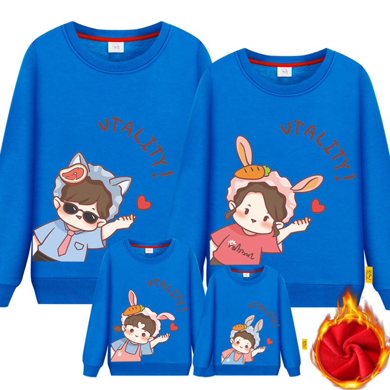 3인 가족과 4인 가족을 위한 새해맞이 부모-자식 의상과 벨벳 스웨트셔츠 엄마와 딸을 위한 새해맞이 가족 의상