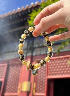 琉璃珠香灰瓷转Y手串男女款情侣