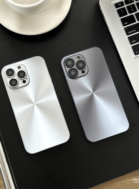 小众极简高级感镭射适用17pro苹果iphone16手机壳14promax新款13简约情侣12全包11带镜头膜