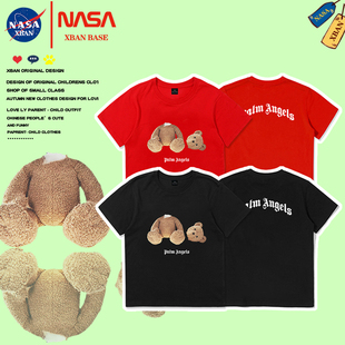 Palm断头小熊男童短袖t恤2025夏新款儿童宝宝纯棉上衣宽松亲子装