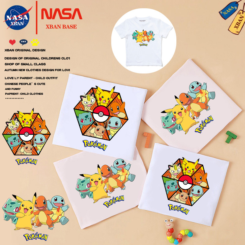 NASA儿童短袖纯棉皮卡丘卡通圆领图片