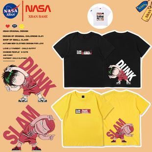 NASA灌篮高手男童短袖t恤樱木花道流川枫儿童纯棉半袖学生亲子装