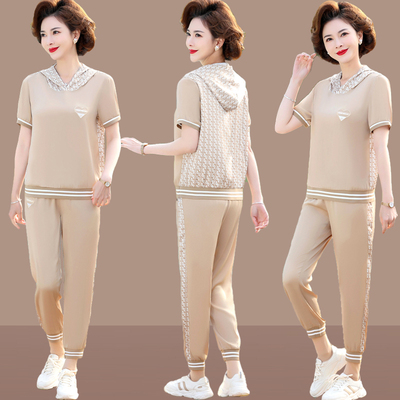 中年休闲套装女40-50岁薄款