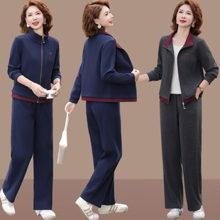 中年女款秋装运动套装40岁妈妈秋季休闲上衣新款中老年两件套女秋