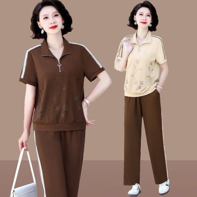 中老年女士夏季运动套装