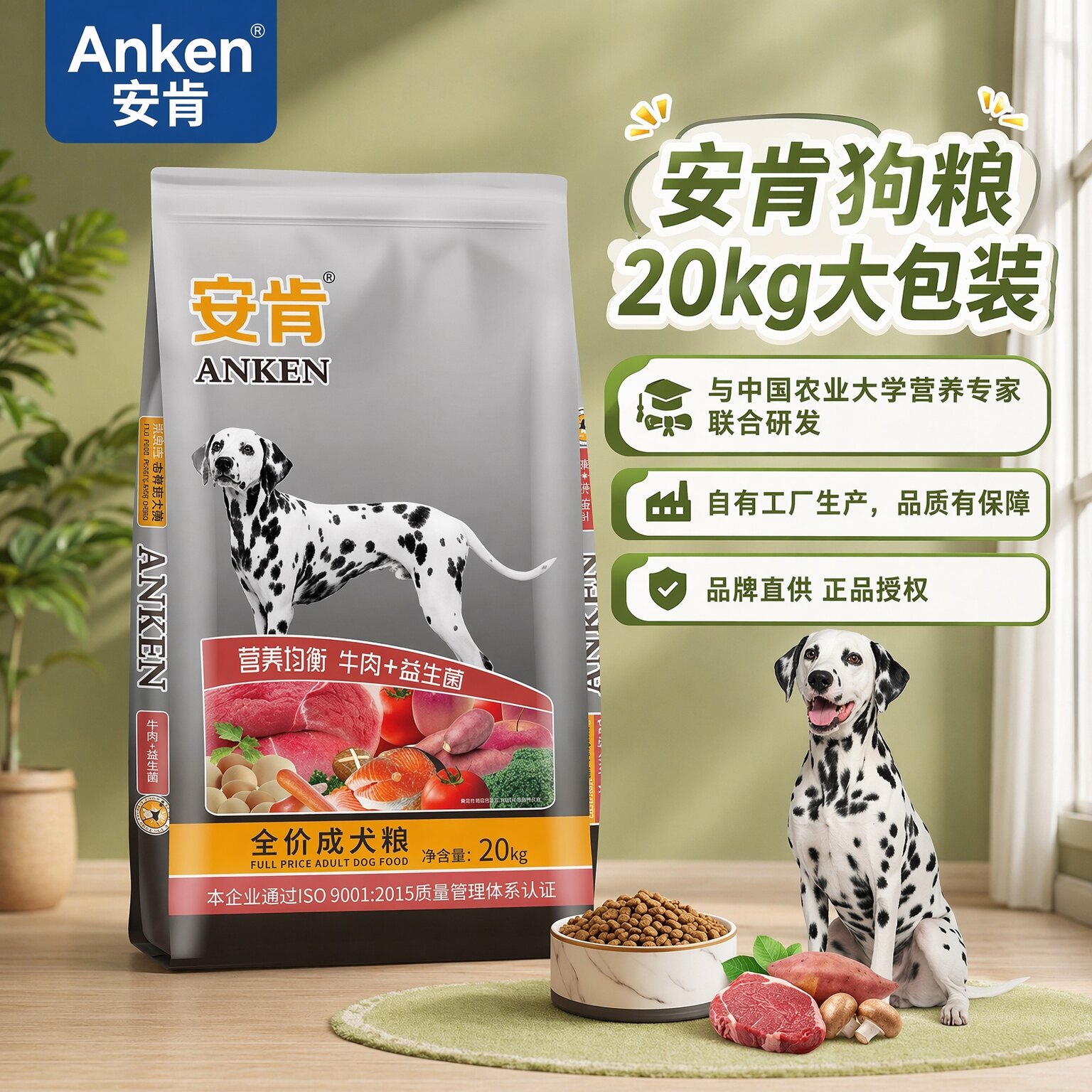 安肯全价成犬期营养狗粮
