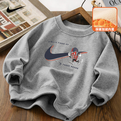 Nike 耐克童装男童卫衣儿童春秋款休闲服2025新款纯棉男孩长袖T恤