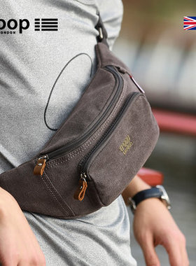 腰包男士多功能包小迷你实用耐磨个性斜挎胸包休闲户外运动帆布包