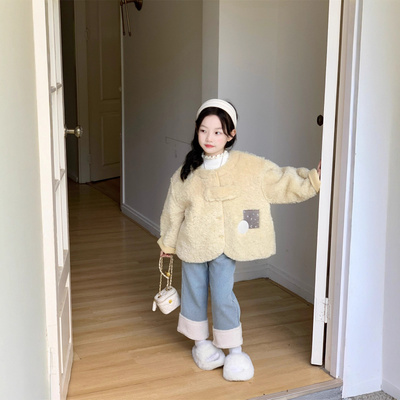 2025冬季新款女童洋气皮毛一体外