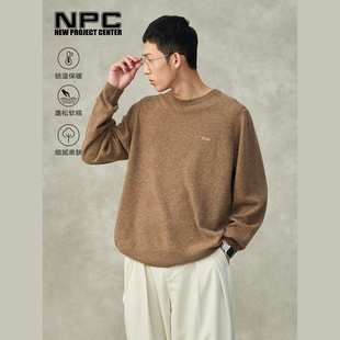 NPC刺绣圆领山羊绒衫 针织打底长袖 618限时特惠 保暖毛衣