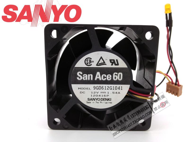 三洋SANYO 6038 大风量风扇 6CM双滚珠风扇12V 1.54A 9G0612G1041