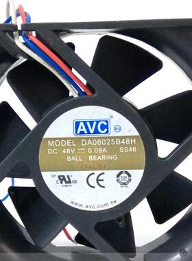 原装AVC 8025 48V 0.09A DA08025B48H 8cm/厘米 3线散热风扇