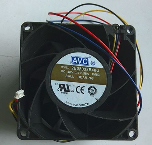 2B08038B48U 48V 0.58A 8CM 8038 4线PWM温控 工控机散热风扇