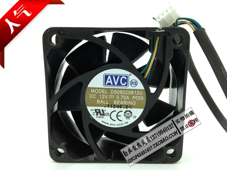 全新AVC 6025四线控速PWM风扇 HP备品 DS06025B12U 12V 0.7A