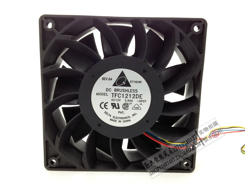 原装台达DELTA TFC1212DE 12V 3.9A 12038 双滚珠 强压型暴力风扇