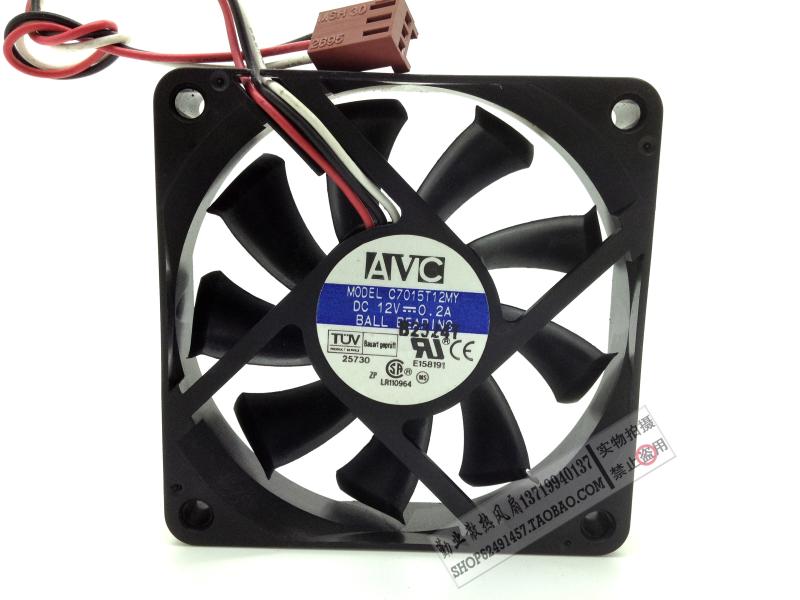 AVC 7015 C7015T12MY 12V 0.2A 7厘米测速双滚珠风扇 CPU静音风扇