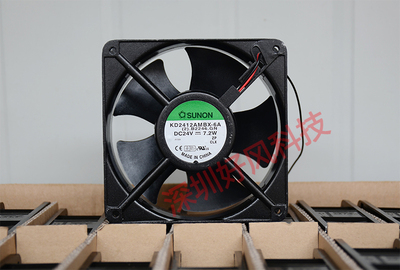 建准 12038 KD2412AMBX-6A 24V直流风扇 7.2W 2线 变频器风扇
