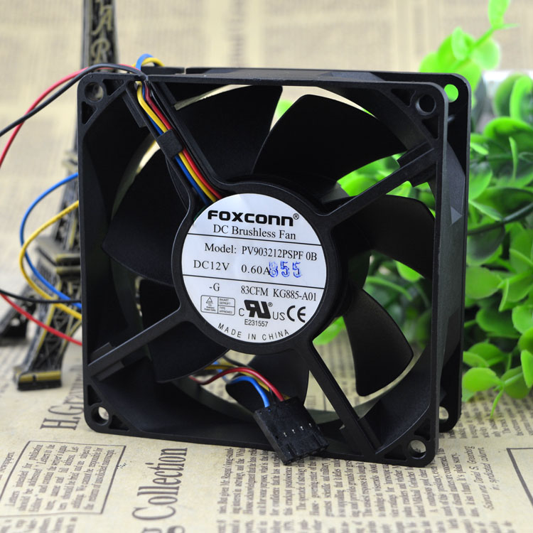 富士康9032 12V0.60A PV903212PSPF0A静音4线PWM温控机箱散热风扇